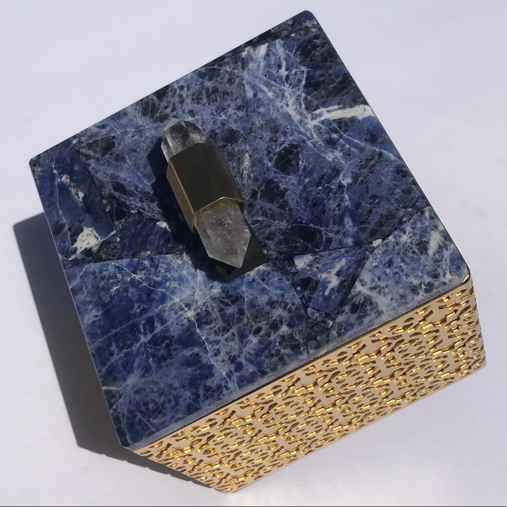 Kendra Scott Square Filigree Box In Blue Sodalite - Picture 2 of 6